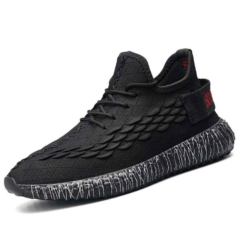 

Men casual shoes Flying weaving Mesh Breathable Sneakers men Lace-Up Hard-Wearing Platform sneakers Fashion Sneakers brand men