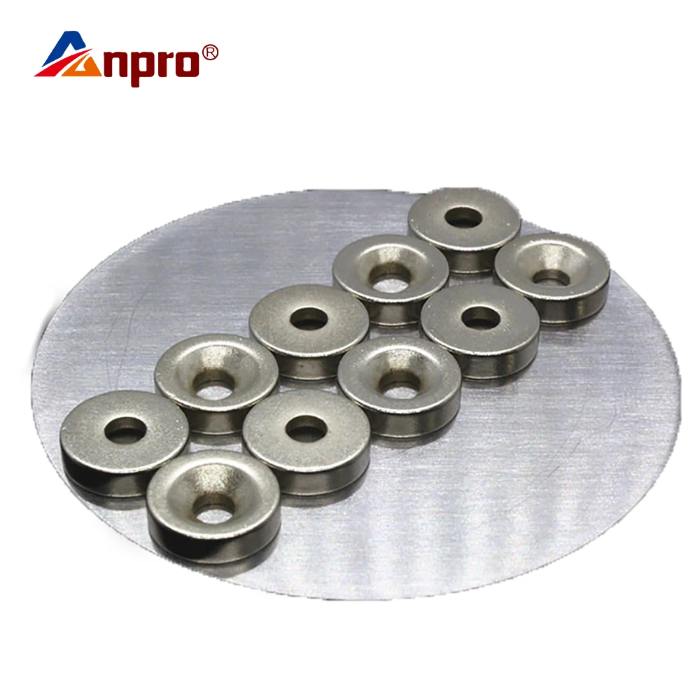 

Anpro Hole Small Round Magnet Super Strong Magnet Permanent Strong Magnet Piece Round Magnet For Craft Gallium Metal