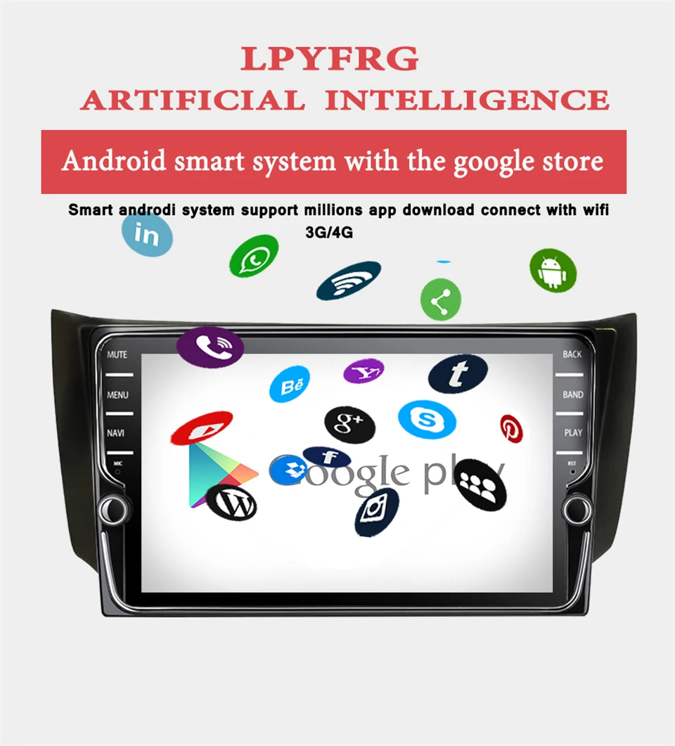 Sale 9 inch Android 9.1 Car Radio GPS Navigation Multimedia Stereo DVD Player for Nissan Sylphy 2016 2017 2018 2019 Tape Recorder 4