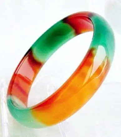 Chinese Beautiful Genuine Natural Green Jade Gems Bracelet Bangle 62mm