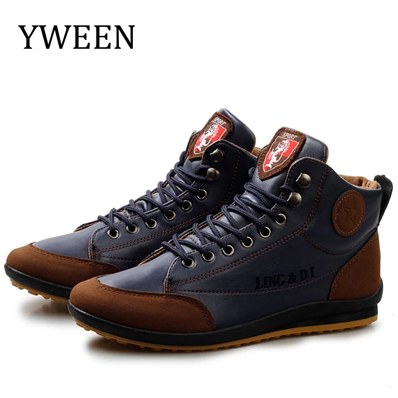 Comprar Botas de gran oferta para hombre, zapatos de cuero impermeables para primavera y otoño, botas de tobillo para hombre, zapatos de talla grande 38 46