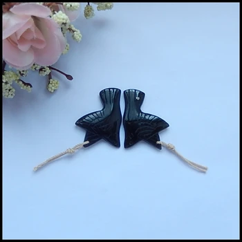 

Fashion Carved Obsidian fashion Earring,27x21x3mm,4.5g