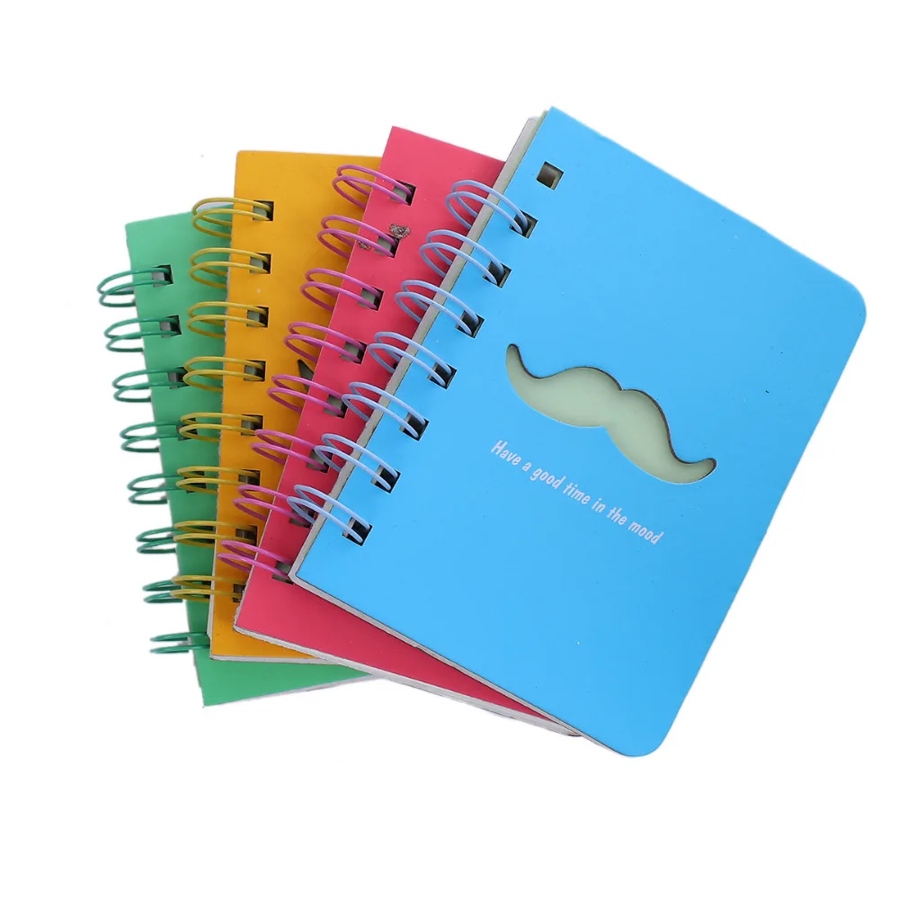 

1 Piece 4 colors Random 25k Hollow Beard Coil Notebook Daily Wire Notebooks Portable Daily Memo Writing Material Vocabulary Book