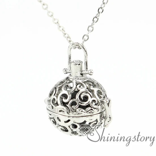 ball openwork aromatherapy necklace diffuser necklaces wholesale