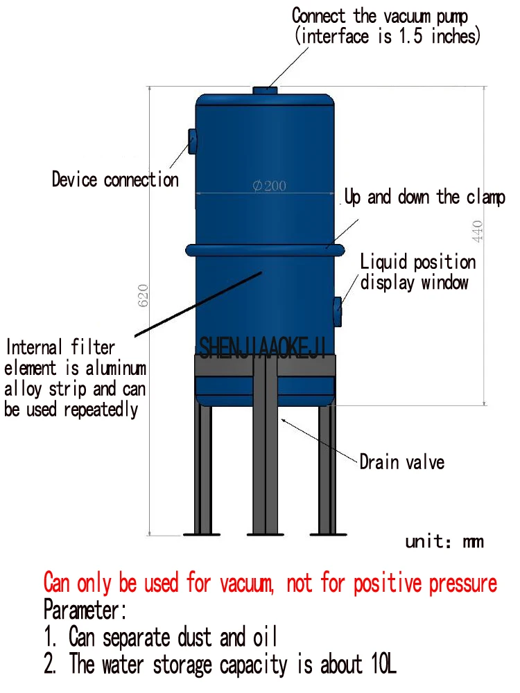 1 шт. 10L фильтр вакуумный насос газа водоотделитель вакуумный насос газ-жидкость сепаратор масло-фильтры для воды