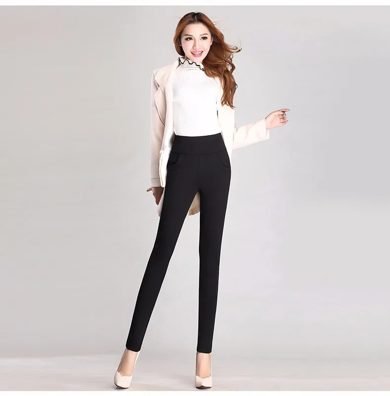 Тянущиеся брюки размера плюс 5xl, женские зимние колготки с высокой талией, теплые флисовые штаны, женские эластичные черные брюки большого размера