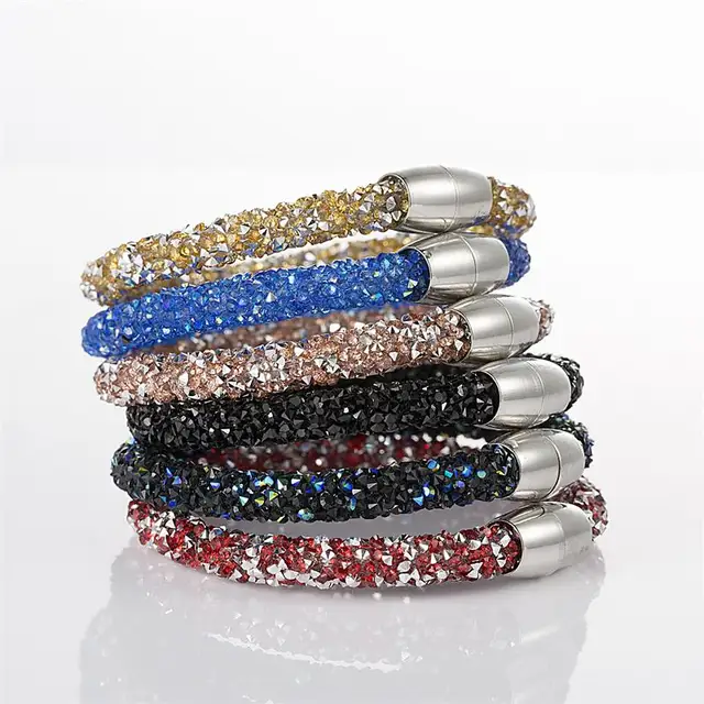 2017 Mesh Crystal Cuff Star Bracelet for women With Crystal stones Filled Magnet 2017 Mesh Crystal Cuff Star Bracelet for women With Crystal stones Filled Magnet