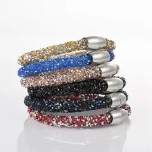 2017 Mesh Crystal Cuff Star Bracelet for women With Crystal stones Filled Magnetic Clasp Charm Bracelets Bangles Hot retro faux crystal leaf cuff bracelet for women