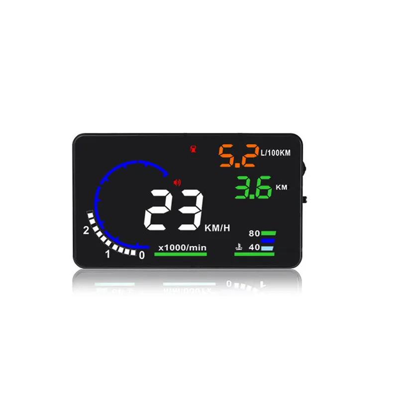 5 дюймов A8 многоцветный HUD Head Up дисплей с OBD2 EUOBD км/ч MPH Превышение скорости