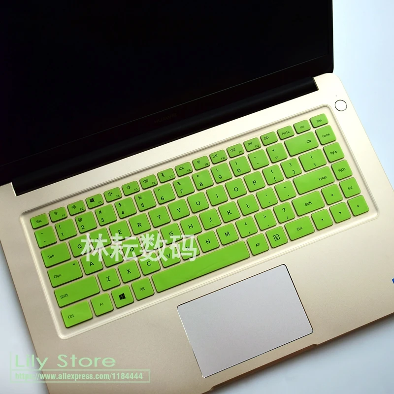 Для Huawei matebook D 15.6 ''силиконовые Клавиатура для ноутбука Обложка Protector кожи Тетрадь модель pl-w29 pl-w09 pl-w19 15 дюймов - Цвет: green