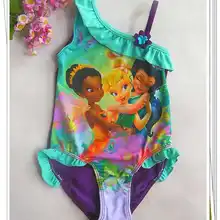 Для девочек феерических Tinkerbell Цельный купальник для детей пляжная одежда купальный костюм Лето UPF 50+ для От 1 до 9 лет WH24