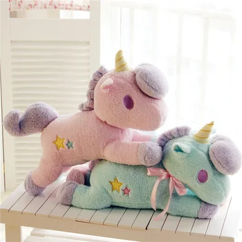 

The New 20cm Large Super Cute Light Colorful Plush Toy Unicorn Light Pillow Home Furnishing Decoration Office Sleeping Pillow