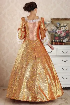 2018 осень и зима Европейское Дворцовое платье Рококо с принтом барокко вечернее