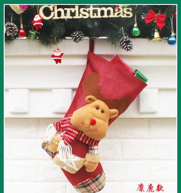 navidad decoraciones para el hogar envio gratis новогодние товары рождественский декор новогодние чулки новогодний носок новогодние подарочные пакеты sac cadeau noel Рождественский чулок мешок для подарков год - Цвет: C