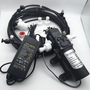 

F270 Garden Misting Irrigation System High Pressure DC 12V 5L/Min Diaphragm Mist Pump with 6mm Quick Slip Nozzle Misting Kits