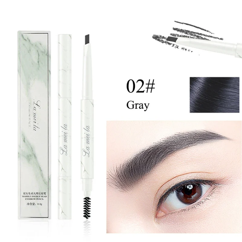 Eyebrow Pencil 2 in 1 Cosmetics Makeup Double Head Eyebrow Pencil with Brush Waterproof