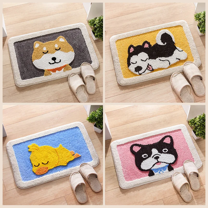 Милый Коврик для ванны с мультипликацией двери напольный коврик коврики креативный абсорбирующий мягкий ковер Гостиная Ванная комната Декор для кухни Прямая поставка