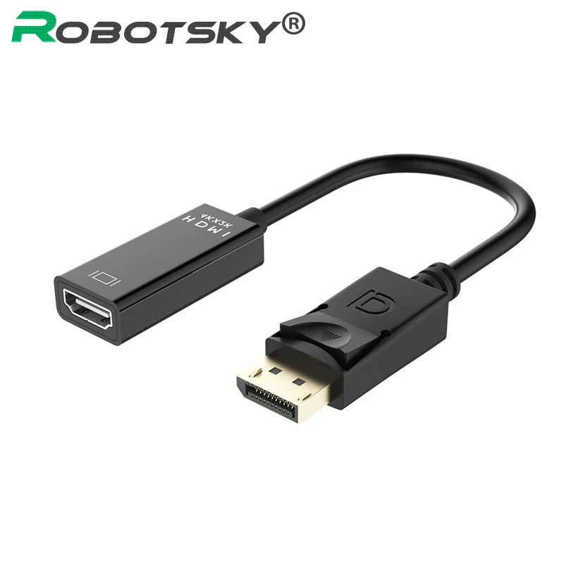 Robotsky DP إلى محول HDMI ديسبلاي بورت ذكر الي HDMI شاحن أنثي محول كابل ل HDTV العارض دعم 4 كيلو * 2 كيلو Robotsky DP إلى محول HDMI ديسبلاي بورت ذكر الي HDMI شاحن أنثي محول كابل ل HDTV العارض دعم 4 كيلو * 2 كيلو