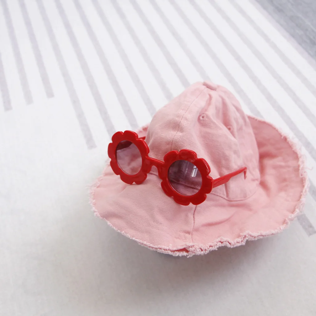 Hot Sale Summer Cute Sun Flower Kids Children Baby Boy Girl Soft Plastic UV400 Classic Vintage Holiday Sunglasses Headwear Acc