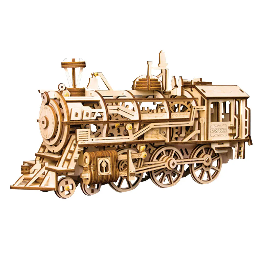 

3D Wood Figurines DIY Home Decoration Craft Airship Tractor DIY Assembling Model Creative Gift Desk Ornaments