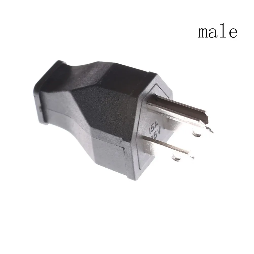 

AC 125V 15A High Performance 3 Pin Male Female Power Cord Connector US Plug Converter