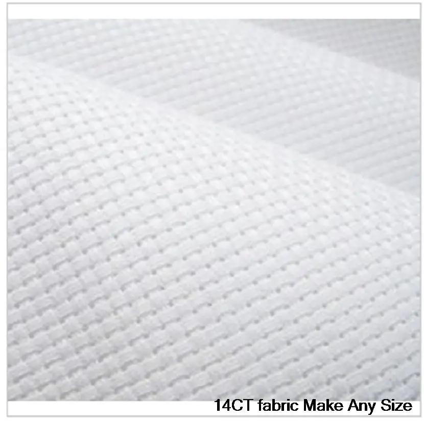 

100% Cotton 14CT Cross Stitch / Embroidery Fabric Aida Cloth Canvas For Whites Red Black Navy Blue light Blue Beige