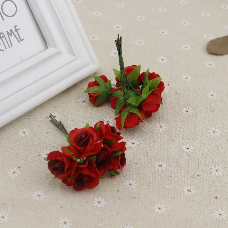 6pcs rose artificial flowers for wedding car decoration handicraft DIY bride bouquet home Decorative silk wreath Party Supplies 6pcs rose artificial flowers for wedding car decoration handicraft DIY bride bouquet home Decorative silk wreath Party Supplies