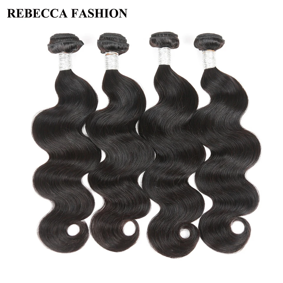 Rebecca Brazilian Hair Weave Bundles 400g Body Wave Remy Human Hair Extension 4 Bundles Hair Weft Salon Longest Hair PP10% brazilian-body-wave-hair-bundles