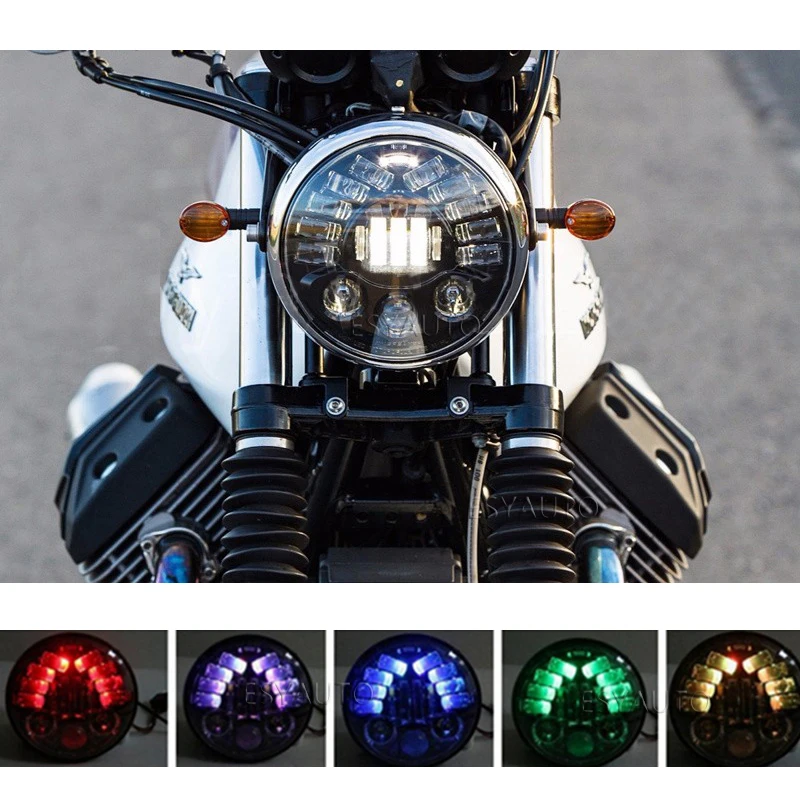 High Quality!5.75 inch Led Headlight Multicolor controlable Motorcycles
