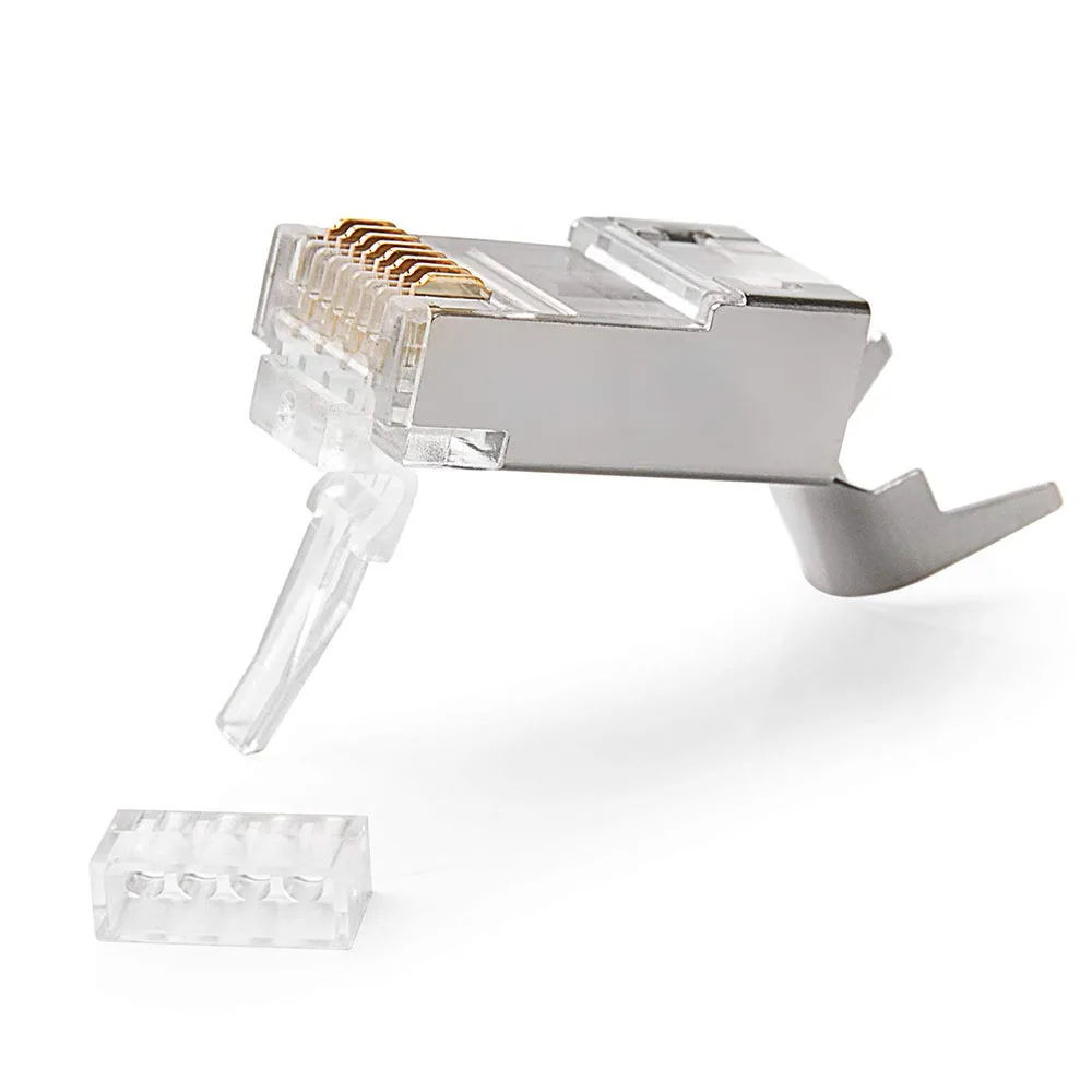 50/100 шт. RJ45 разъем Cat6a Cat7 штекер Экранированный FTP 8P8C сетевые обжимные