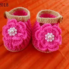 Младенца вязания крючком сандалии для новорожденных