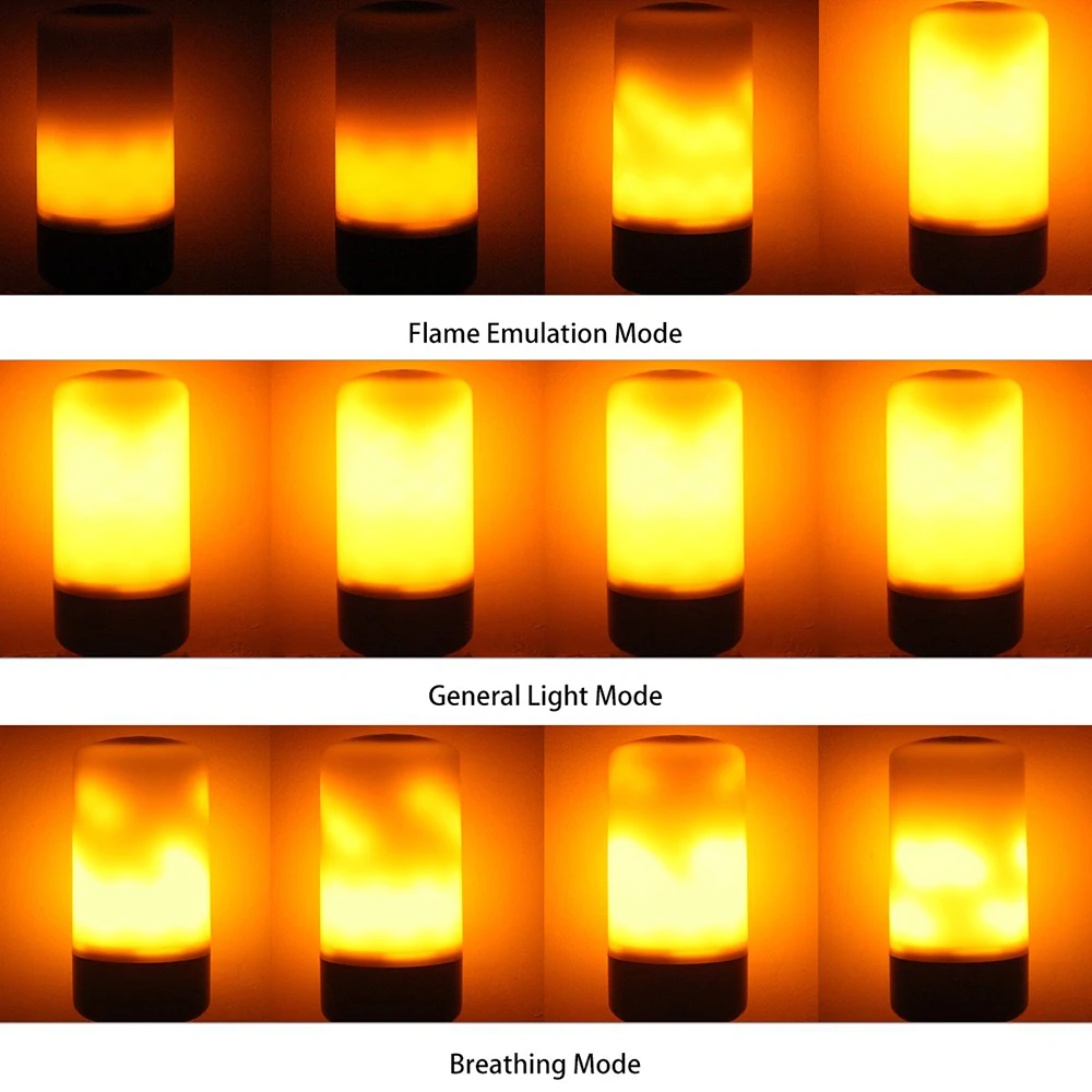 LED Flame Lamp 99Leds 3 Modes E26/E27 B22 E12 E14 LED Flickering Emulation LED Bulb Halloween Decorative Light Bulb D40