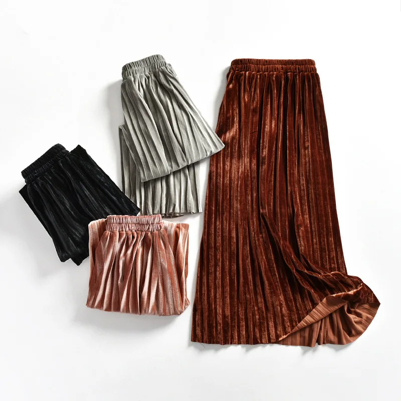 

2019 New Pleated Skirts Kids School Spring Autumn Solid Kids Tutu Skirt KD-1895