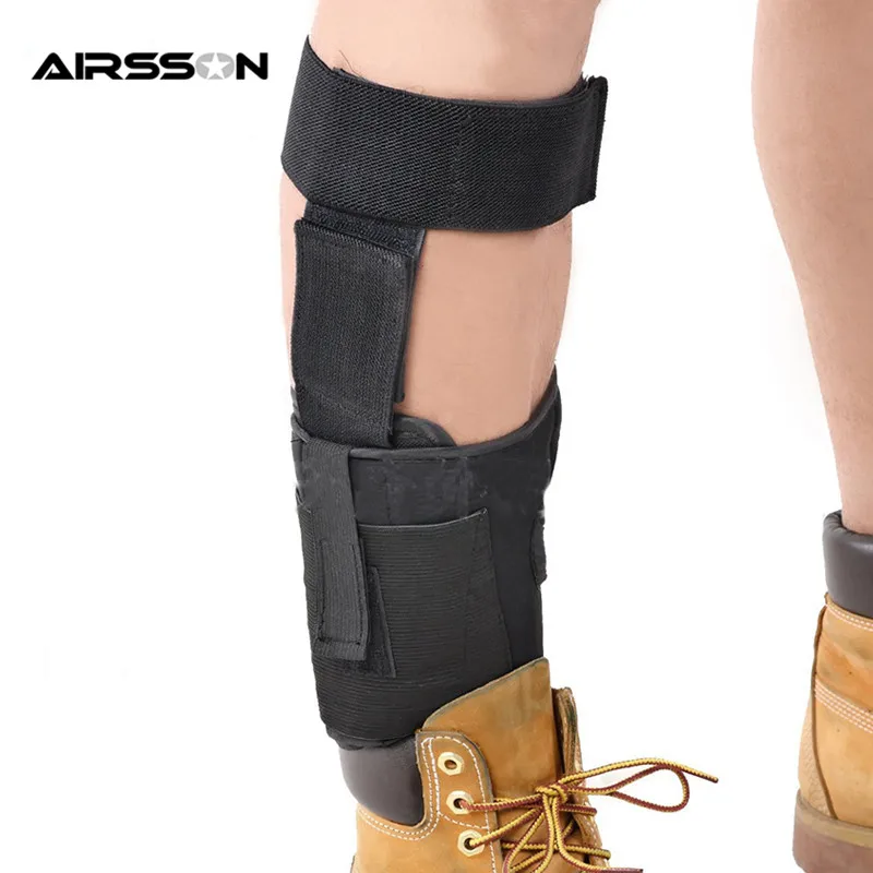 Airsson Adjustable Black Concealed Ankle Holster with Retention Strap
