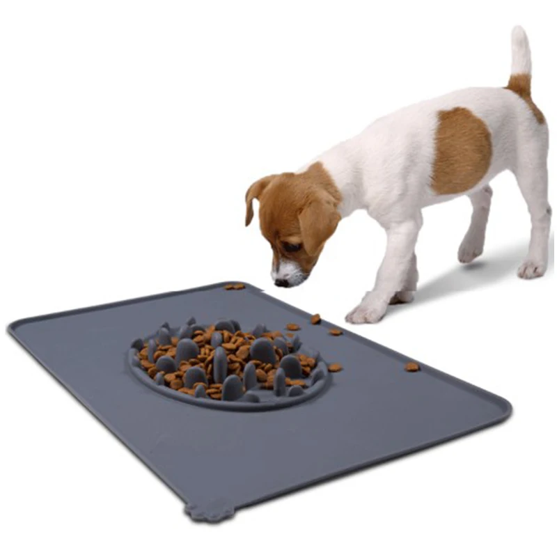 

Pet Bowl Mat Dog Cat Anti-slip Silicone Pet Feeding Tray Slow Down Eating Placemat Feeder Supplies For Dogs Ship US