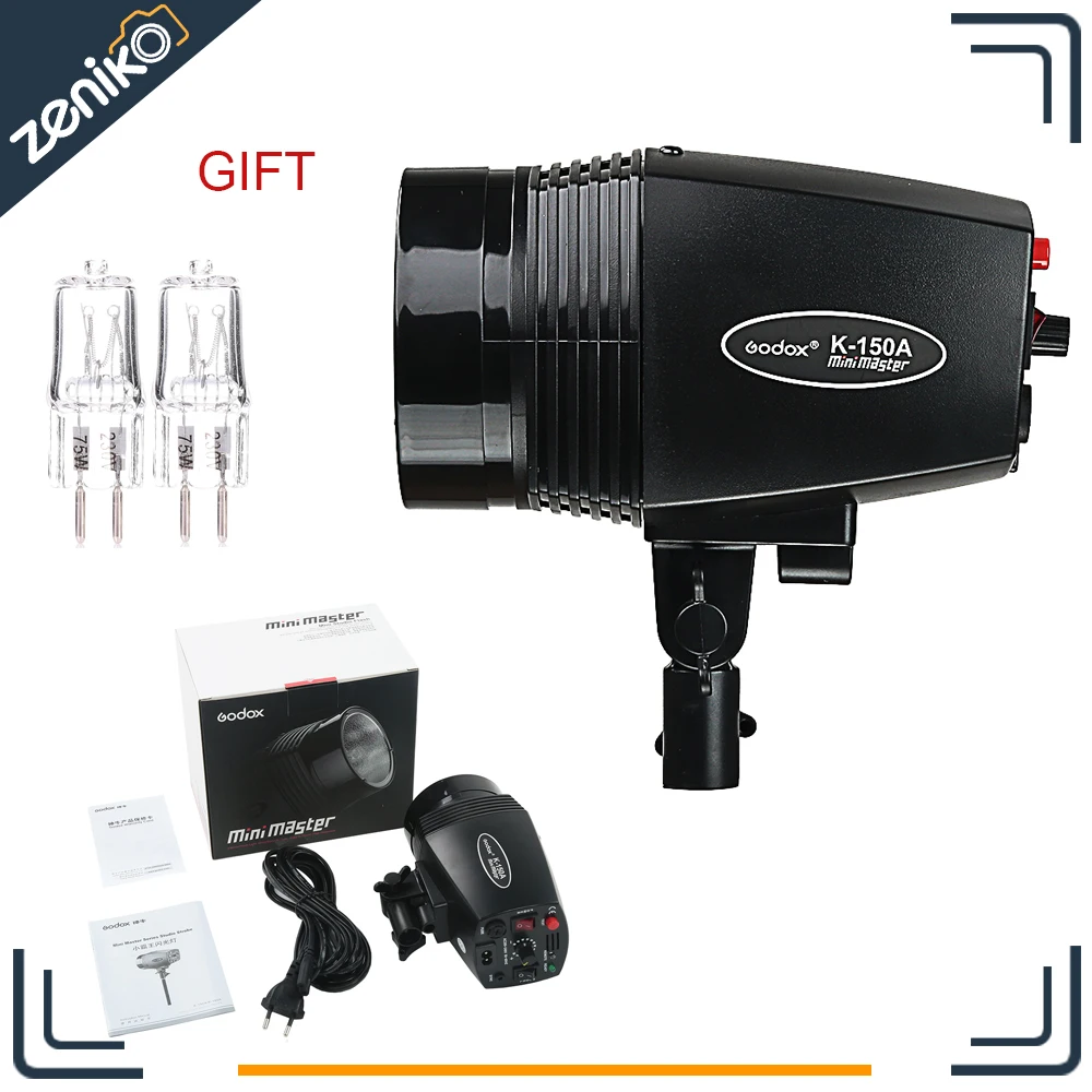 

New Version Godox 150W K-150A K150A Mini Mater Studio Flash Photography Strobe with Light Lamp Head 220V only Free Shipping