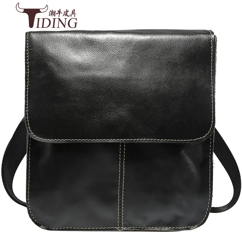 black leather crossbody men's bag