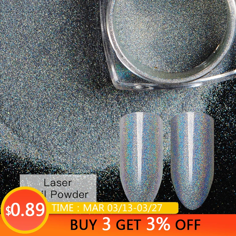 

Shimmer Nail Glitter Powder 0.5g/box Laser Nail Art Decoration Pigment Dust Holo Nail Glitters Cool Color Nail Art Decoration