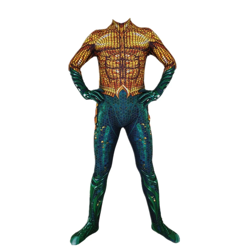 Карнавальный костюм супергероя фильма «Аквамен» Артура Карри Орина зентай, комбинезон для взрослых и детей