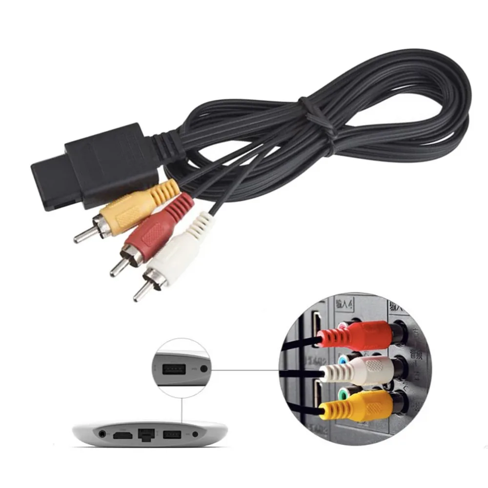 

160cm AV TV RCA Video Cord Cable For Game cube/for SNES GameCube/for Nintendo for N64 64 Wholesale StoreHot New Arrival