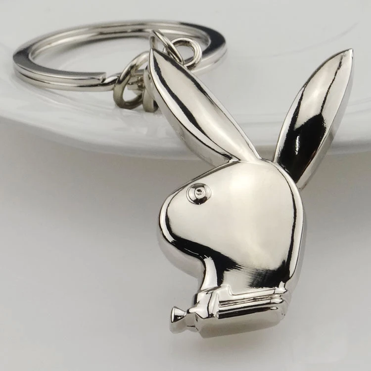 

Creative Rabbit head Metal Keychain Keyring Key Chain Ring Key Fob Holder gifts
