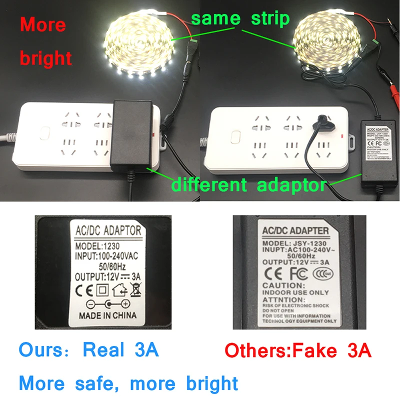 DC12V 5050 Светодиодные ленты Водонепроницаемый 60 светодиодный/M 5 M Fita 3A Питание светодиодный адаптер Мощность гибкие диод лента