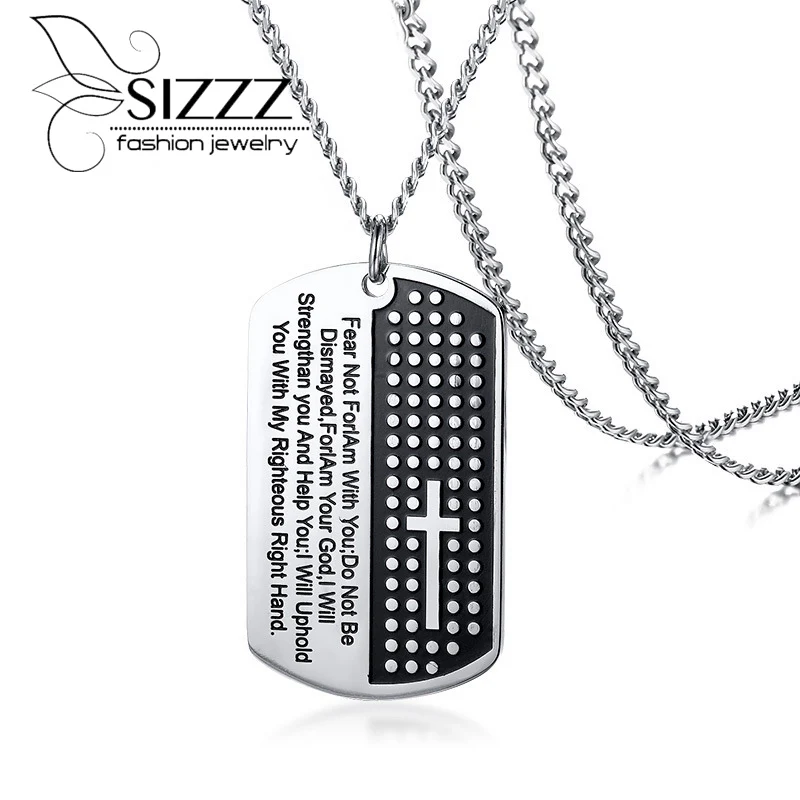 SIZZZ 2017 нержавеющая сталь христианский шрифт ярлык индивидуальность унисекс