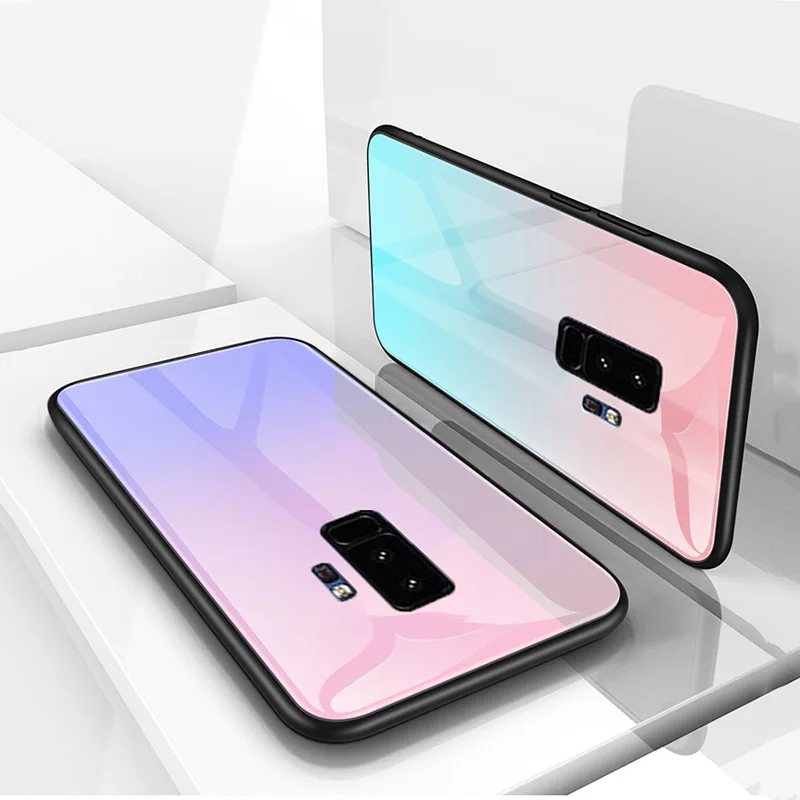 Стеклянный чехол Mocolo для Samsung S8 S9 Plus Note 8 9 градиентный стеклянный протектор