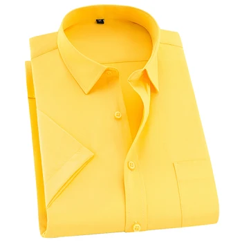 

Plus size 8XL Men Summer Shirts Short Sleeved Mens Business Shirts Big 7XL Easy Care Social Male Clothing Career 6XL Breathable