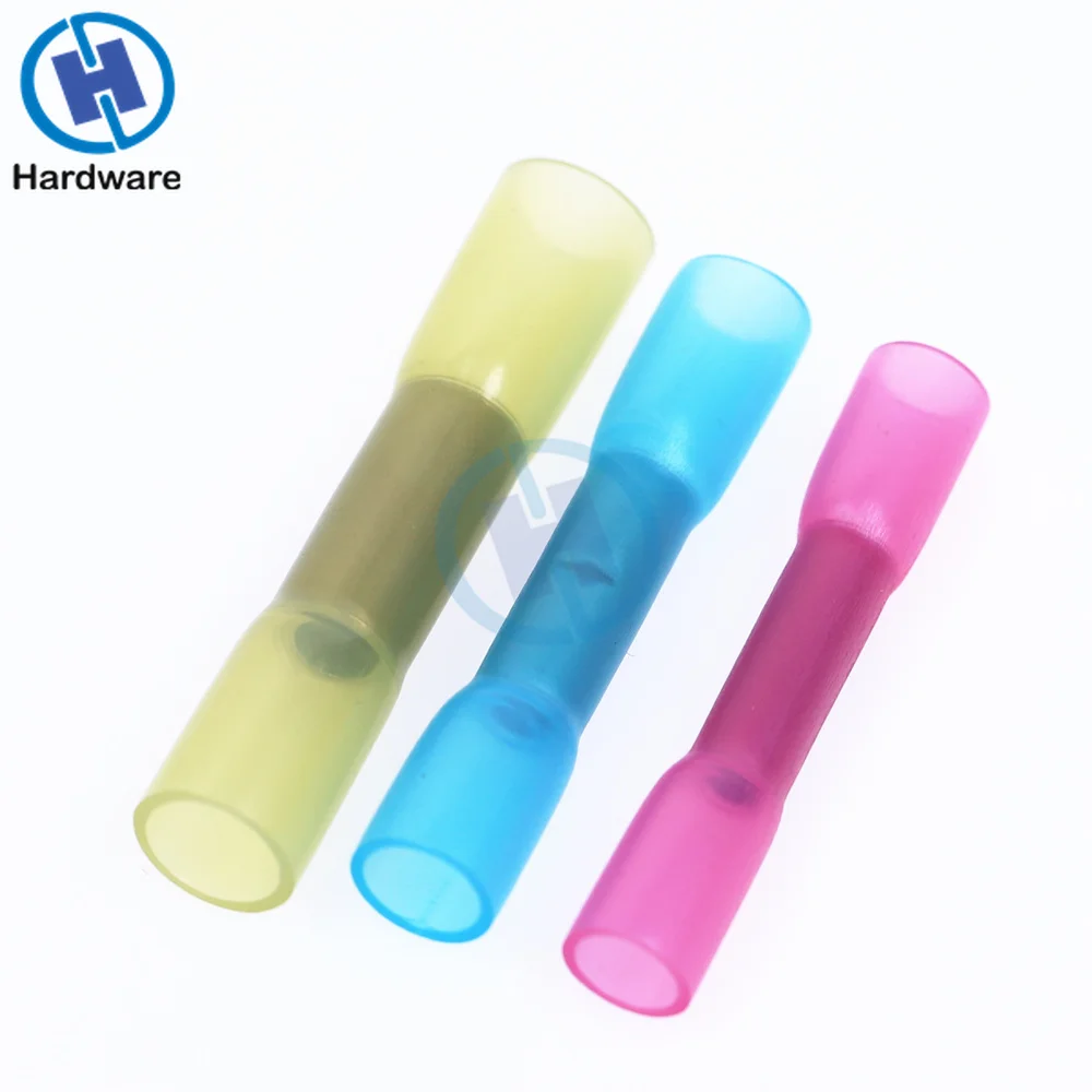 

50Pc Red Yellow Heat Shrink Terminal Insulated Butt Electrical Splice Wire Connectors Cable Crimp Terminal AWG 22-10 BHT1.25/2/5