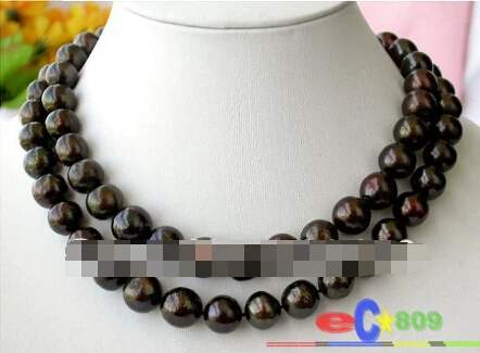 

Free shipping >>@ 757 33" 12mm BLACK FRESHWATER PEARL NECKLACE 14KT