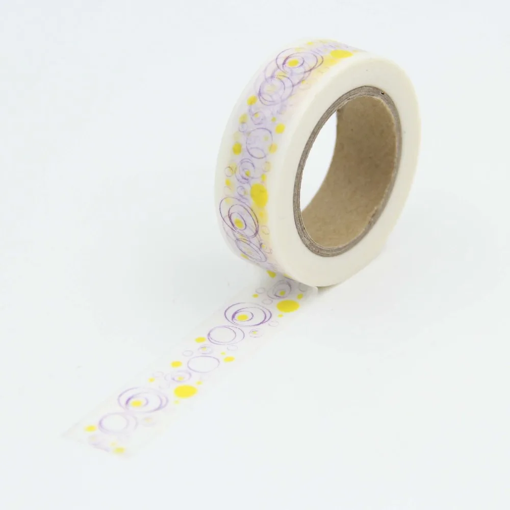 Nice Yellow Circle Washi Paper Masking Tapes Scrapbooking Floral Tape