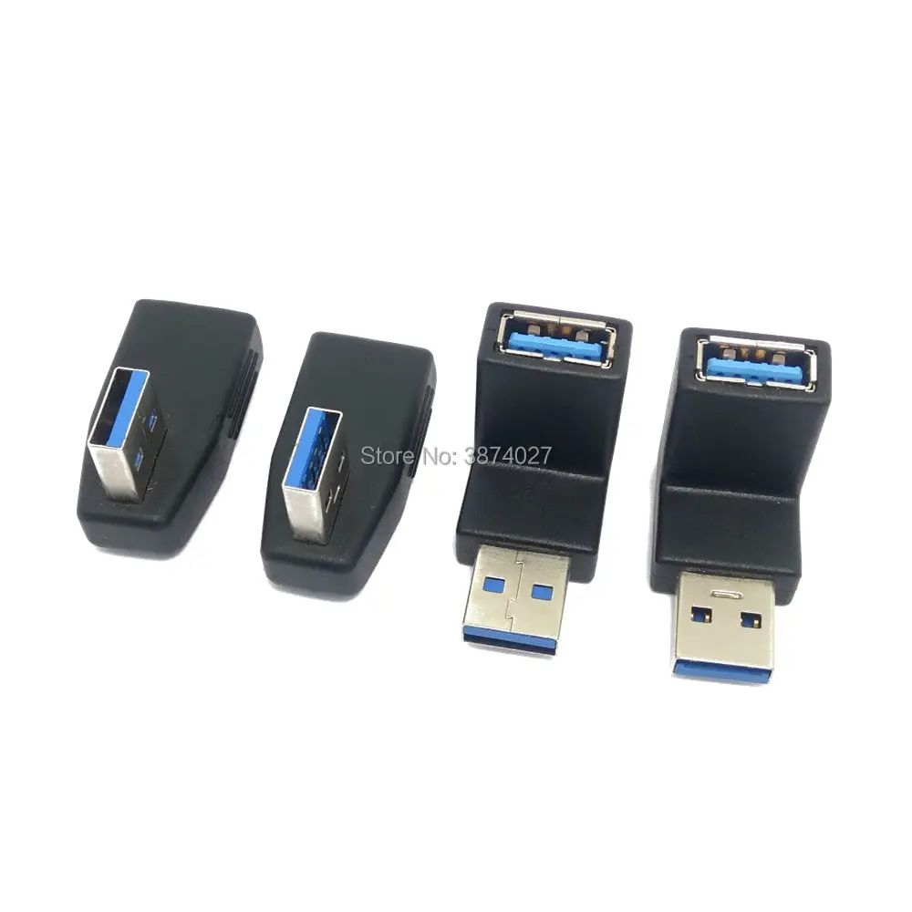 90 градусов USB 3,0 A папа-мама левый и правый угловой адаптер USB 3,0 AM/AF разъем для ноутбука/ПК черный