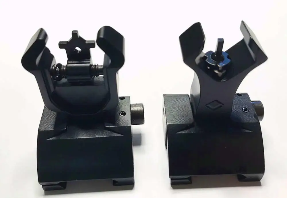 

2Pcs Premium Tactical Diamond Aperture Flip Up Front Rear Iron Sights Set